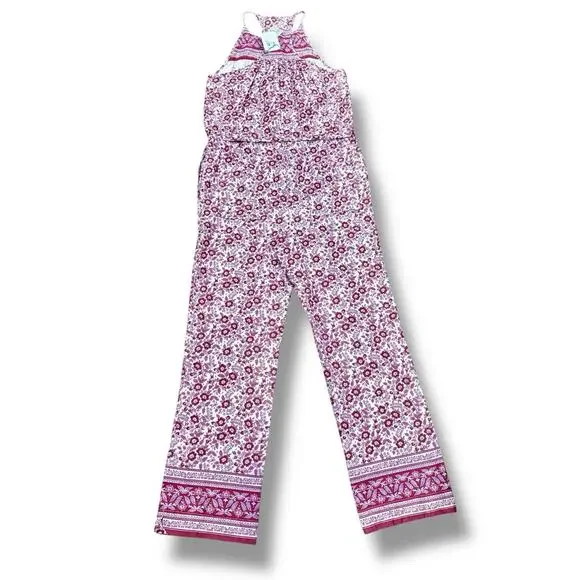 NWT Faherty Size XS Adella Floral Jumpsuit Organic Cotton